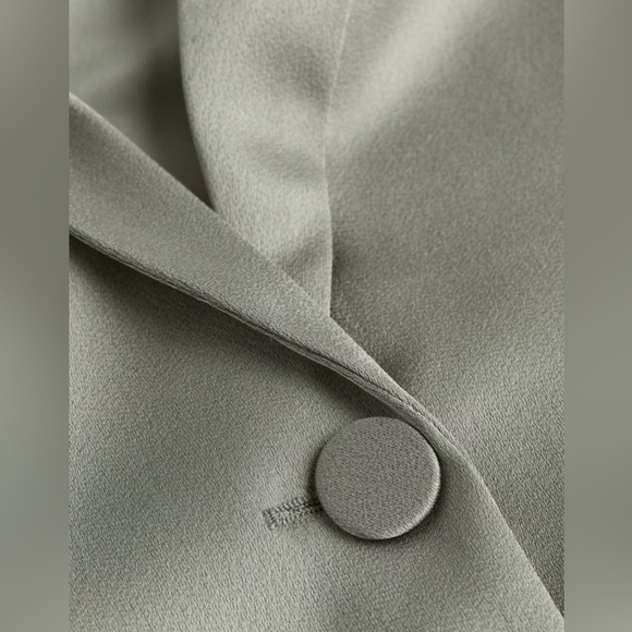 HM SINGLE BREASTED BLAZER Olive Green - Picture 4 of 9